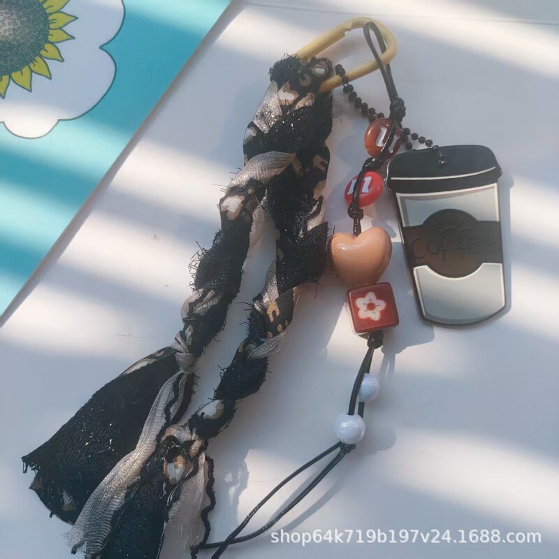 miu系包挂钥匙扣可爱皮质牛角包箱包配饰时尚创意编织串珠挂件|undefined