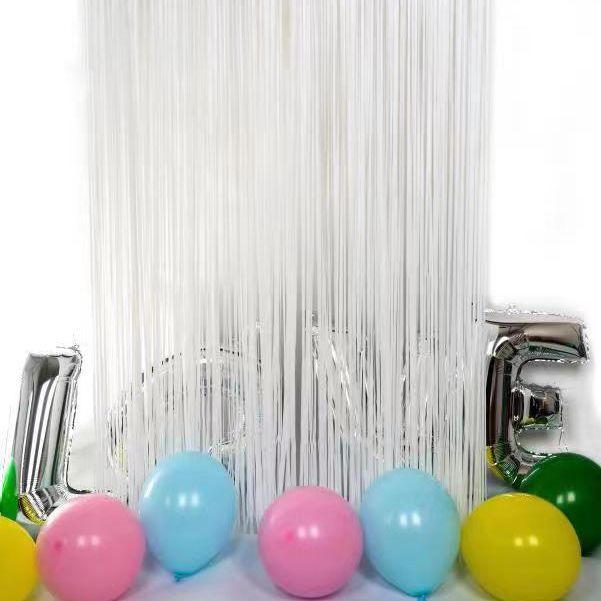 1*2 M 1,6 seda gruesa macaron lluvia cortina borla boda decoración de fondo