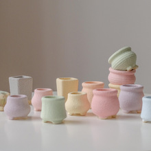 多肉花盆粗陶素烧简约小花盆高颜值多肉植物花盆拇指盆室内桌面盆