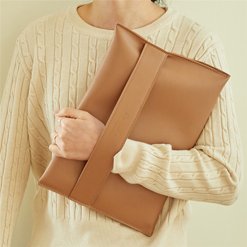 Leather factory leather 15-inch laptop bag portable leather large briefcase PU conference information bag