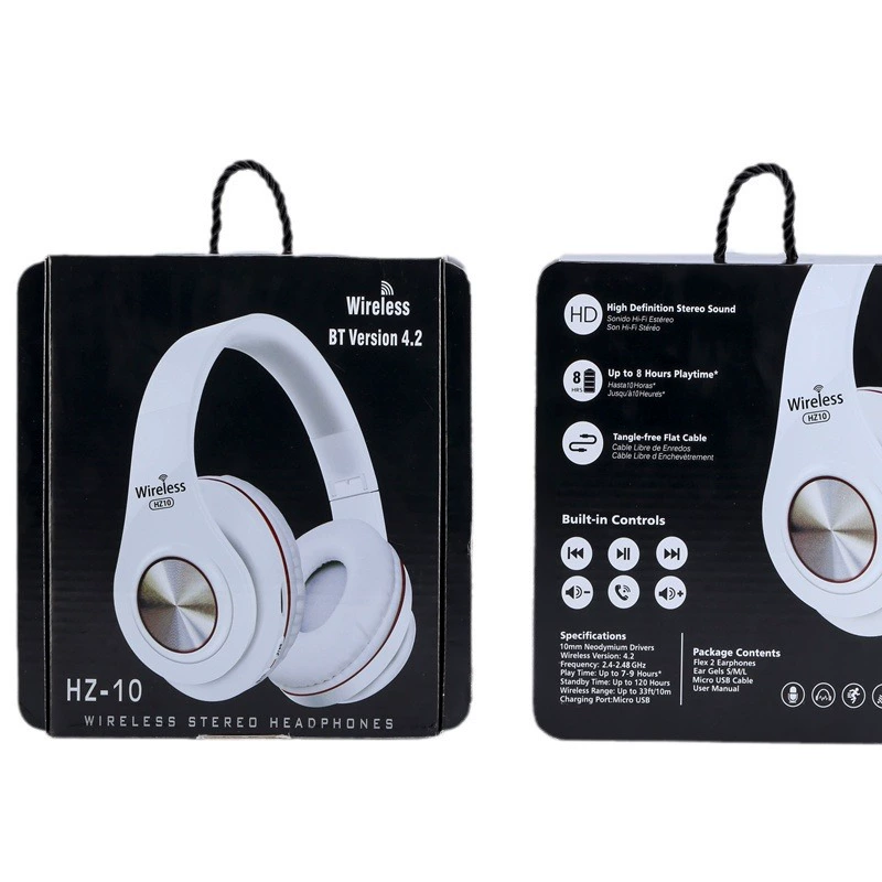 Беспроводные наушники Hengjue HZ-10, Bluetooth 4.1 складывающиеся, FM & TF MP3, аккумулятор 8–10 ч