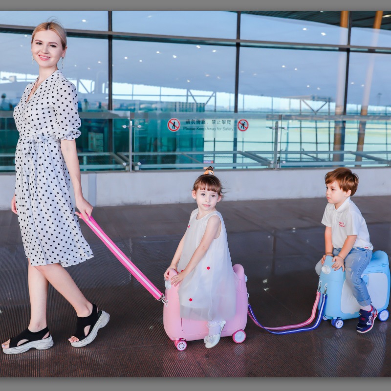 MuuHoo 多機能子供用スーツケースは、座ったり乗ったりして数秒でベッドに変身します。20inch 機内持ち込み用スーツケース子供用旅行用スーツケース