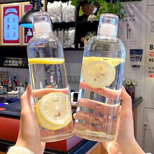 大容量时间刻度玻璃水杯创意透明果汁饮料杯耐热杯冷饮简约水杯
