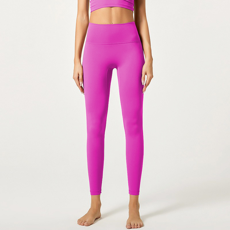 Nuevo cross-border fitness nube sensación ultra suave caderas de cintura alta mujer elástica desnuda sensación deportiva de correr ropa de yoga pantalones al por mayor