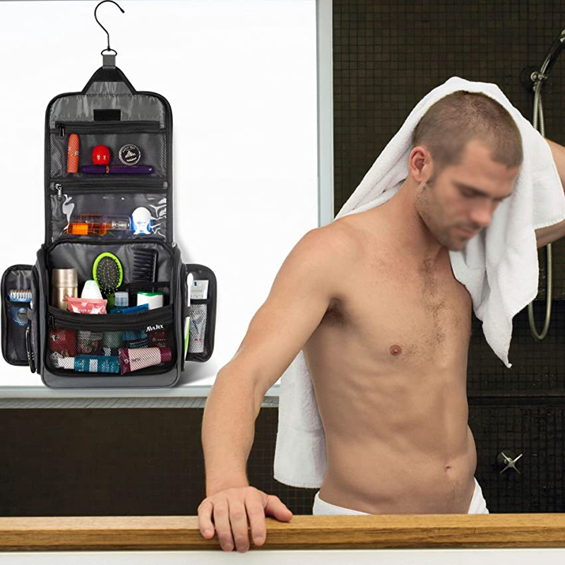 Amazon viaje húmedo y seco separación lavado bolsa de viaje de negocios de los hombres baño bolsa de cosméticos Portátil Bolsa de almacenamiento