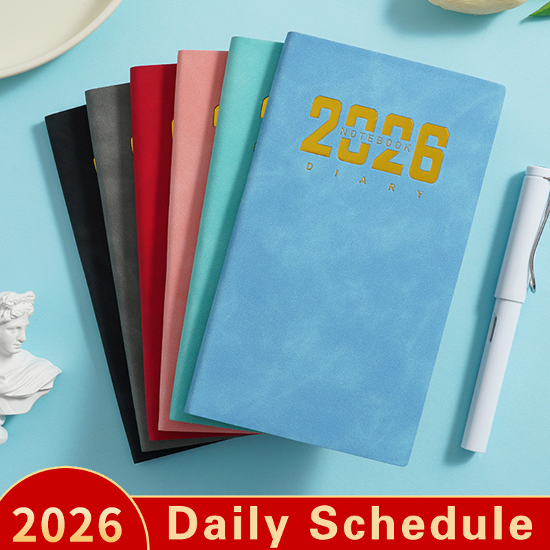 跨境2026英文日程本A6每日计划本口袋便携笔记本子效率手册365天