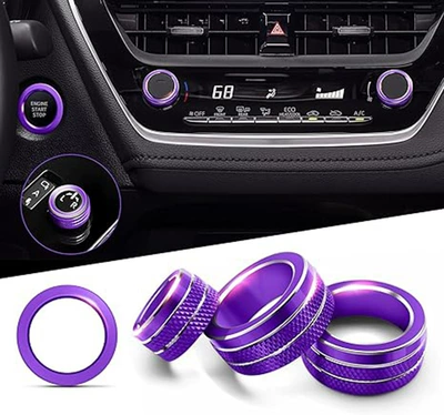 Knob Decorative Ring Sharp Ralink Other Automotive Interior Supplies - air-conditioning-2-rear-view-1-start-circle-1-purple-4-piece-set