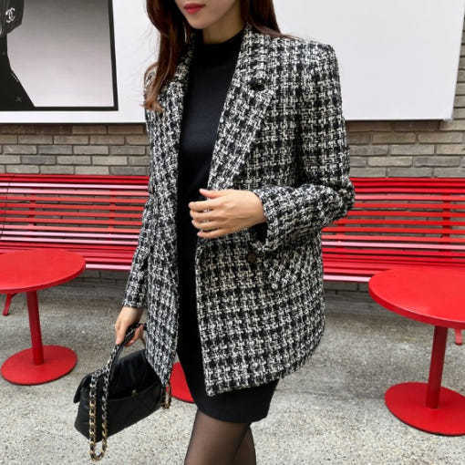 In-Stock 2025 Autumn and Winter Cross-Border Plus-Size Thick Woolen Women's Coat Aliexpress Double-Breasted Multi-Button Woolen Plus-Size Blazer In-Stock 2025 Autumn and Winter Cross-Border Plus-Size Thick Woolen Women's Coat Aliexpress Double-Breasted Multi-Button Woolen Plus-Size Blazer