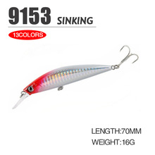 13 Colors Shallow Diving Minnow Lures Sinking Hard Baits Fresh Water Bass Swimbait Tackle Gear