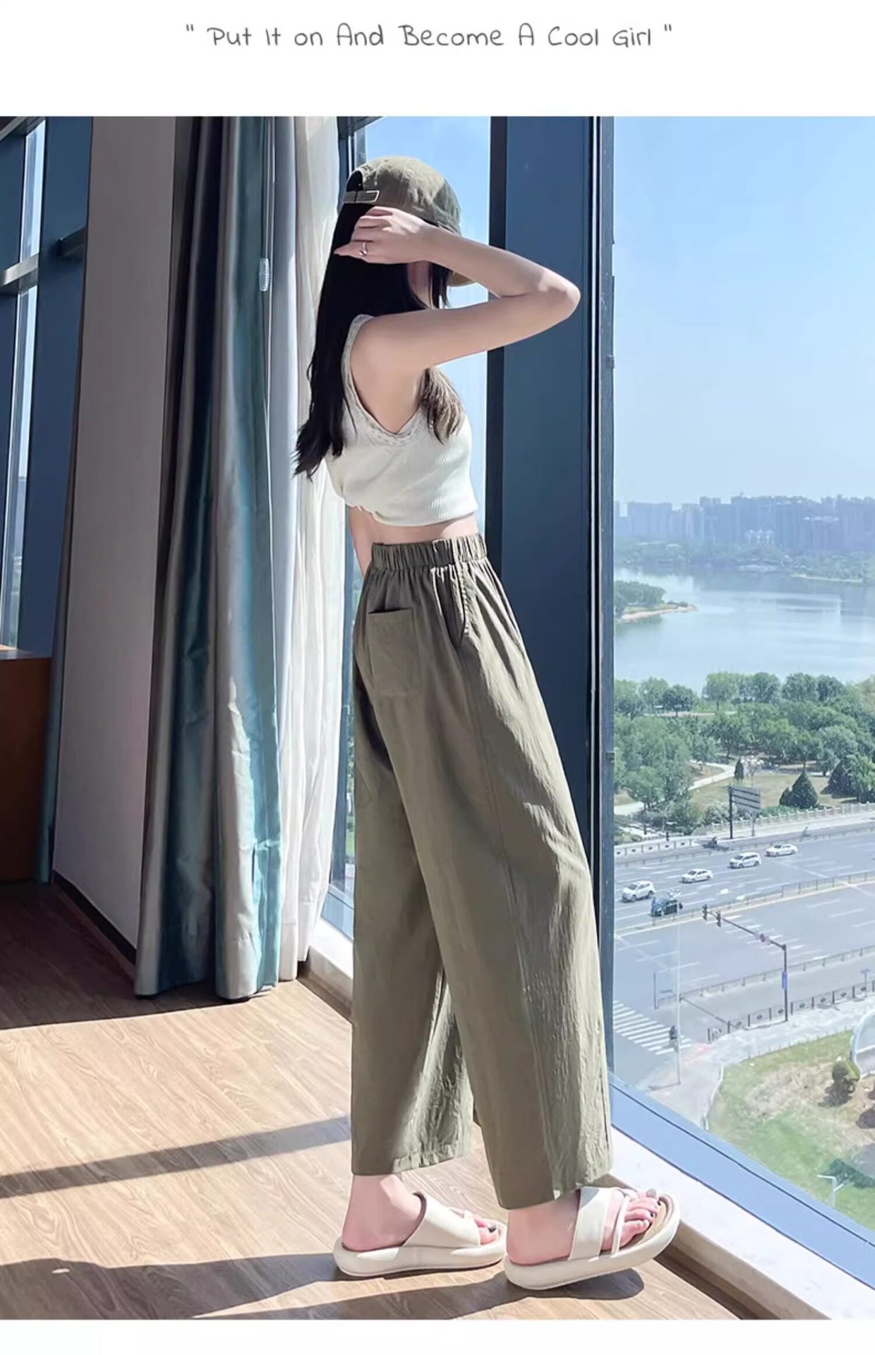 Quần dài nữ ống đứng vải lụa băng mỏng, dáng suông rộng, phong cách Yamamoto, phù hợp mùa hè — Quần hồng 9 chi tiết 27