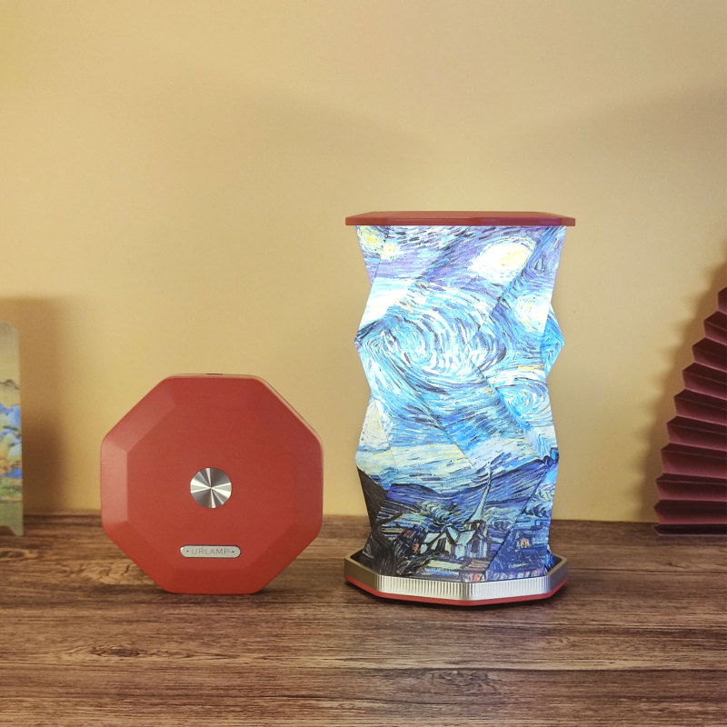 创意礼品折叠旋转灯中秋文创小夜灯伴手礼便携氛围灯折纸书灯礼物|undefined