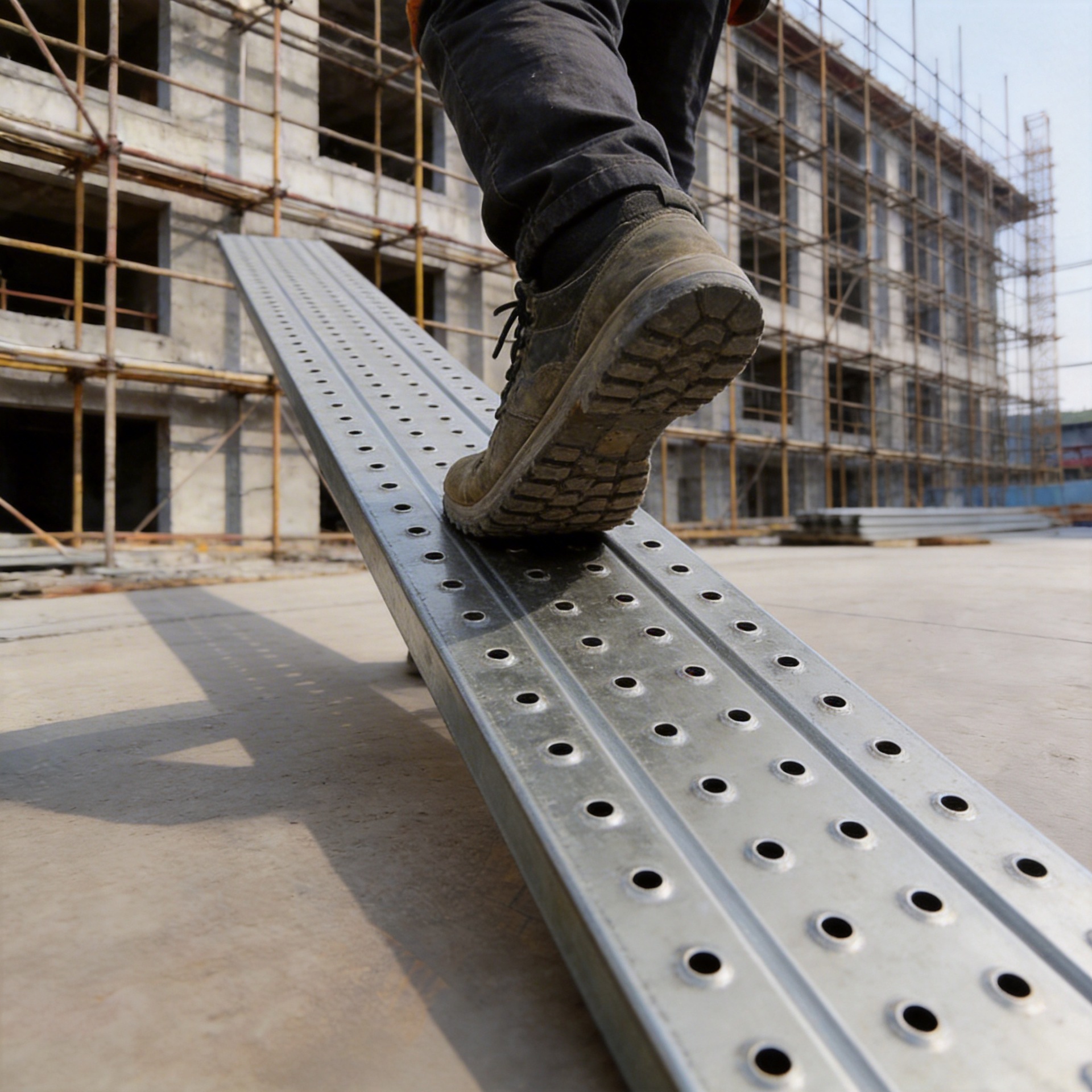 外墙架防滑冲孔钢跳板建筑装修厂专用镀锌脚手架踏板可定制长宽