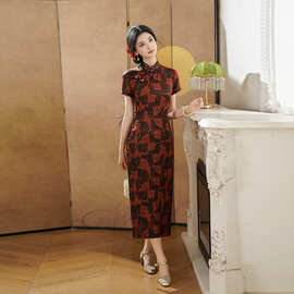 新中式旗袍改良年轻款少女复古民国风文艺气质优雅显白连修身衣裙