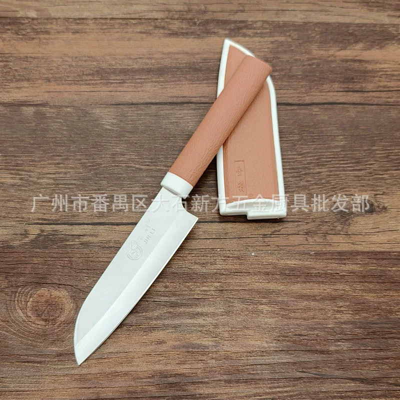 [现货金利608木纹刀 旅游便携水果刀卡装木纹不锈钢水果刀削皮刀]