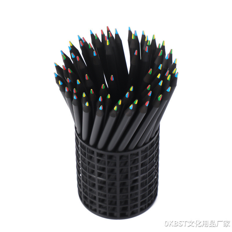 Amazon 4 colores de plomo lápiz de madera de color pintura para niños barril lápiz Escuela Primaria jardín de infantes regalo premio