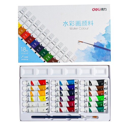 Deli watercolor pigment gouache wholesale art gouache paint set 24 colors painting 18 colors 12 colors washable