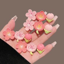 桃花发夹粉色花朵侧边夹高级感精致春季拍照少女侧边碎发夹子头饰