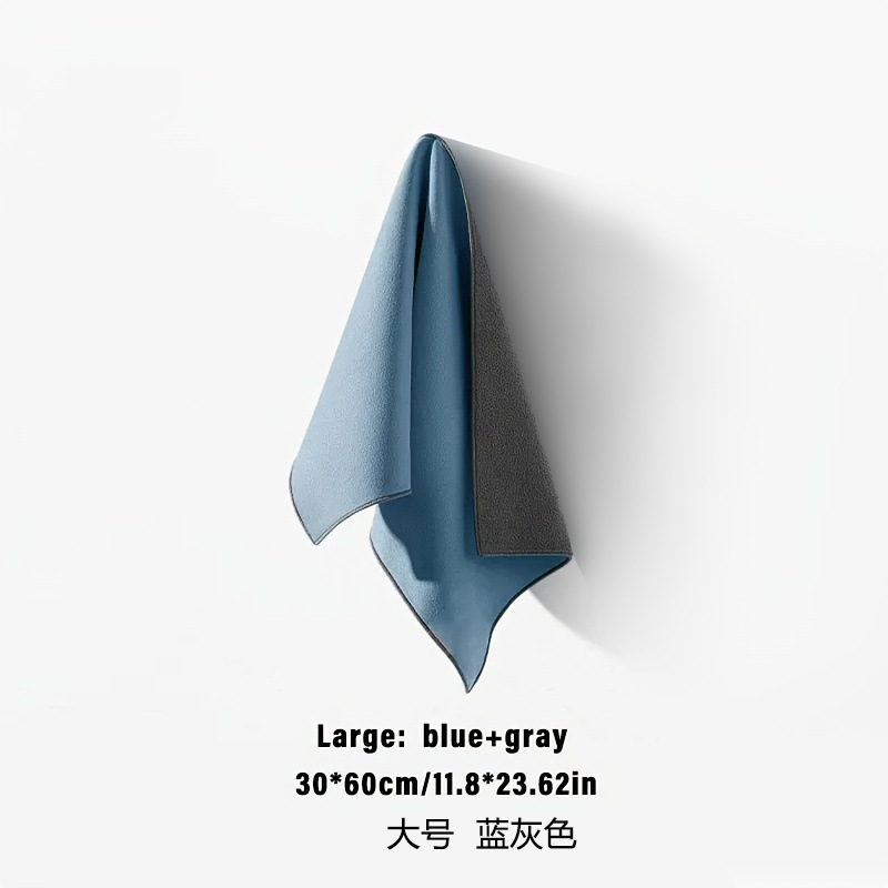 [블루+그레이] L사이즈(30*60cm) - 양면 쇼트벨벳丨강력흡수
