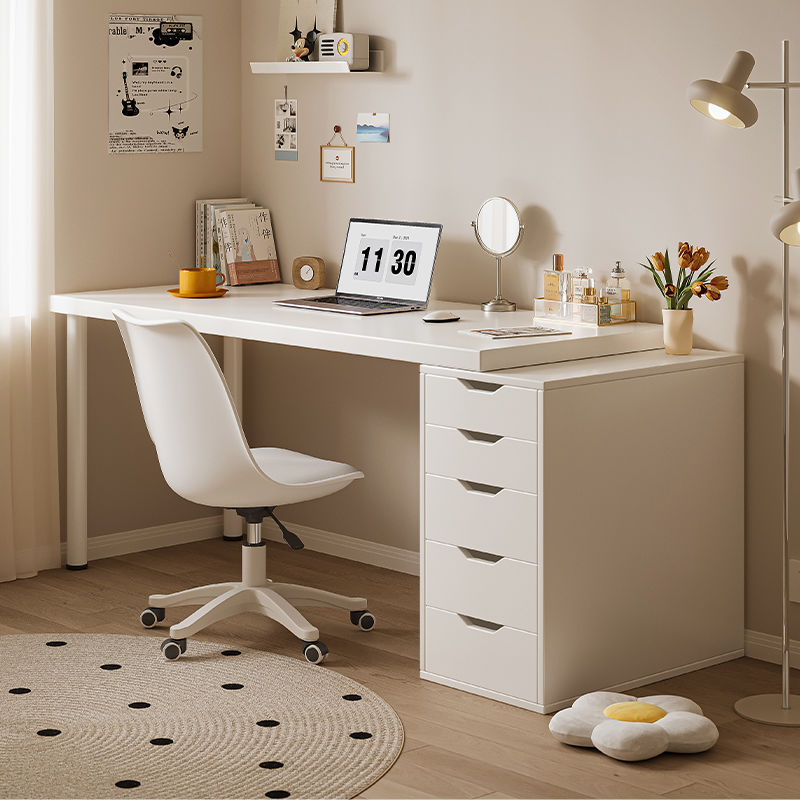 Study Table Work Writing Desk Book Table Bedroom Girl's Household Internet Popular Computer Desk Dressing Table Integrated Cream Style