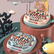 跨境过家家仿真宝宝钓鱼玩具儿童电动旋转音乐灯光功能亲子互动