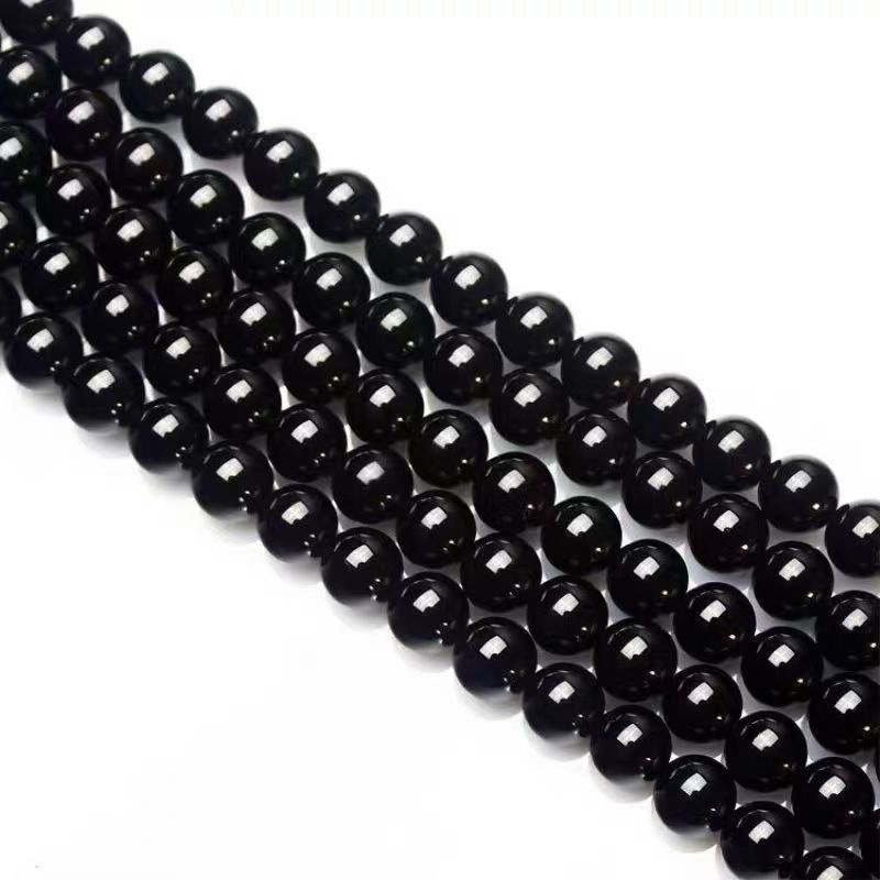 メーカー直販天然黒曜石散珠半製品手作りビーズdiy部品アクセサリーブレスレット長条アクセサリー|undefined