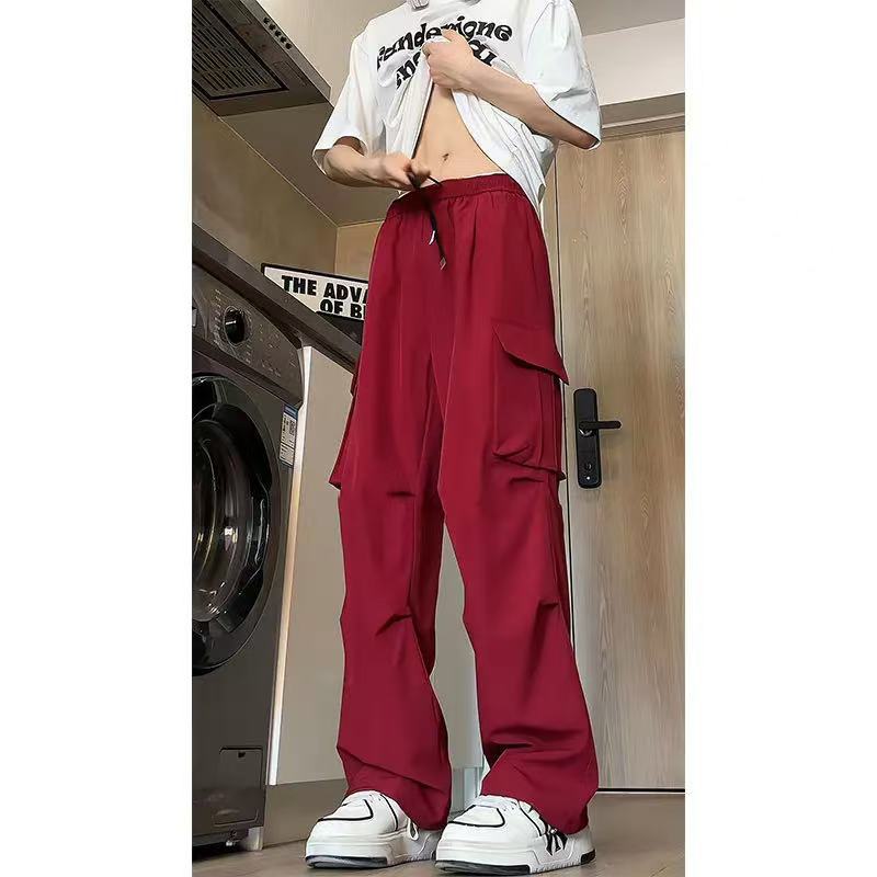 American-Style Functional Quick-Dry Cargo Pants for Men, Spring and Autumn, Foreign Trade, Large Pockets, Comfortable Versatile Straight-Leg Drapey Casual Pants