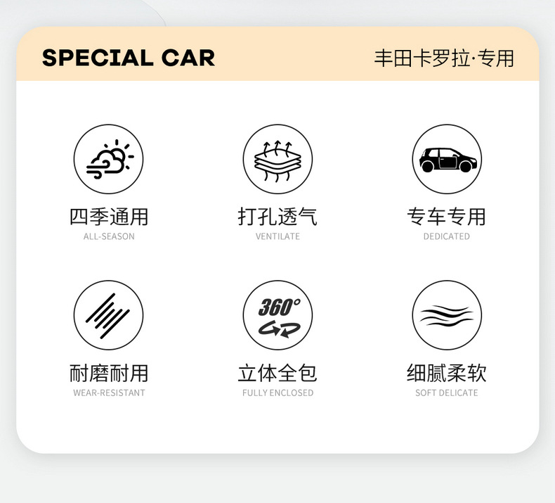 2026 New Corolla Perforated Leather Seat Cover, Universal for All Seasons, Wear-Resistant Car Seat Cushion, Full-Coverage Special Seat Cover