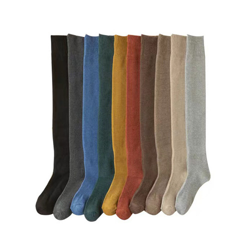 Thickened warm stockings for women in autumn and winter, over-the-knee socks, terry socks, women's mid-calf plus velvet high-calf jk long socks cross-border