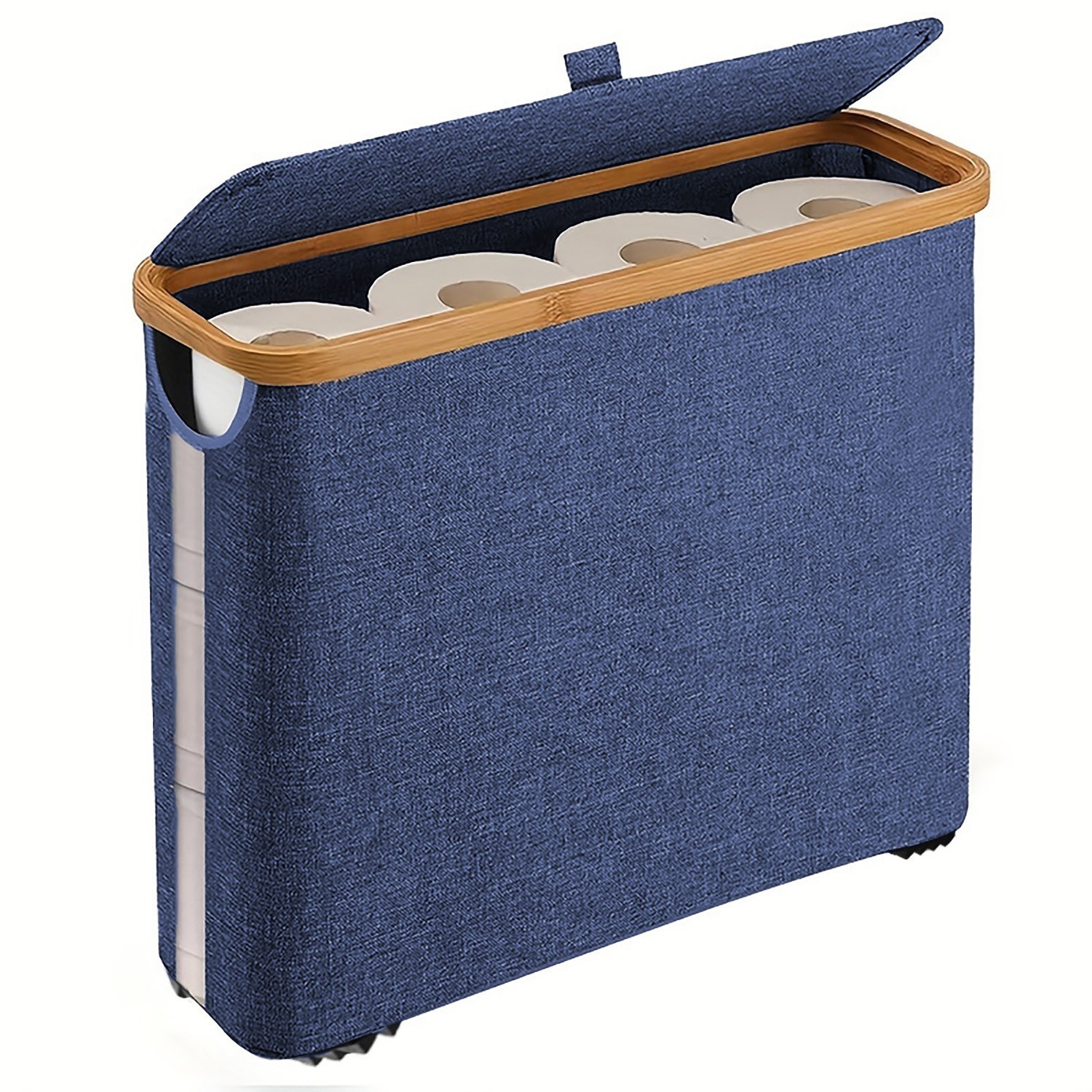 Cesta de ropa sucia con cubierta plegable reciclada de bambú, canasta de almacenamiento de tela Oxford, hogar, bolsa interior, caja de botella, a prueba de polvo