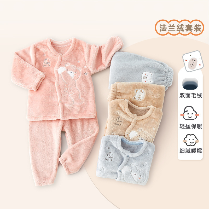 Children's coral velvet demi-season flannel pijama for men and women…