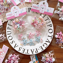 儿童春款彩色卡通人物bb夹套装女童动物领结可爱基础发夹6件袋装