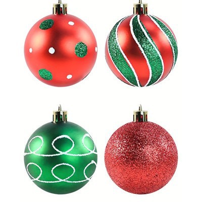 Bola de Navidad transfronteriza Juego de 30 bolas de Navidad pintadas de plástico Juego de Navidad Árbol de Navidad Decoración de ambiente festivo