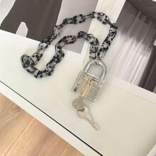 潮牌街头透明亚克力吊饰项链配饰国潮嘻哈蹦迪个性设计欧美酷