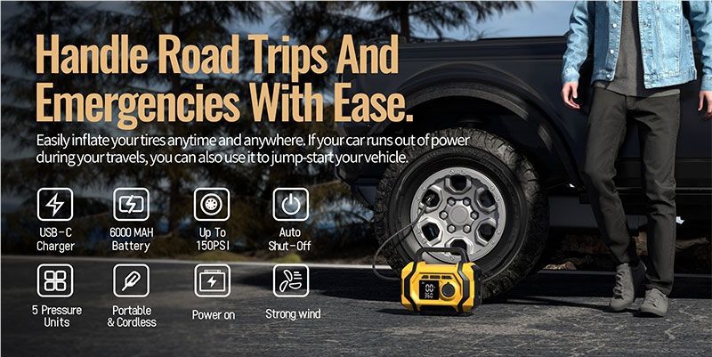 Emergency Start-Up Power Supply, Strong Start-Up Generator, Large-Capacity Vehicle-Mounted All-In-One Unit, Emergency Ignition, Power Supply, and Air Pump