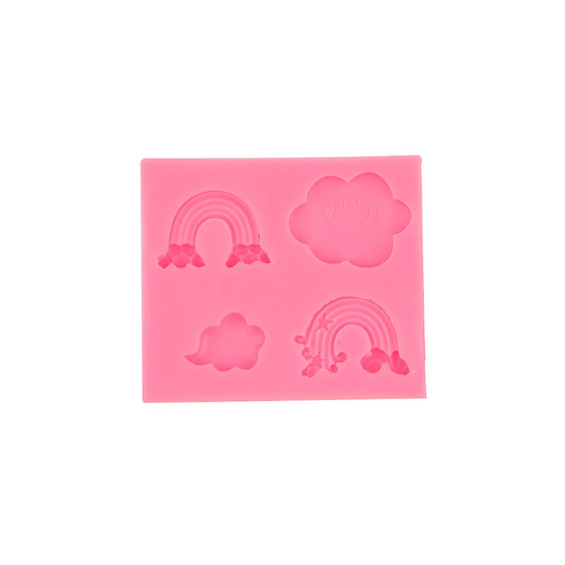 Nube Arco Iris flujo de aire modelado molde silicona DIY creativo hornear Decoración Accesorios fondant pastel chocolate