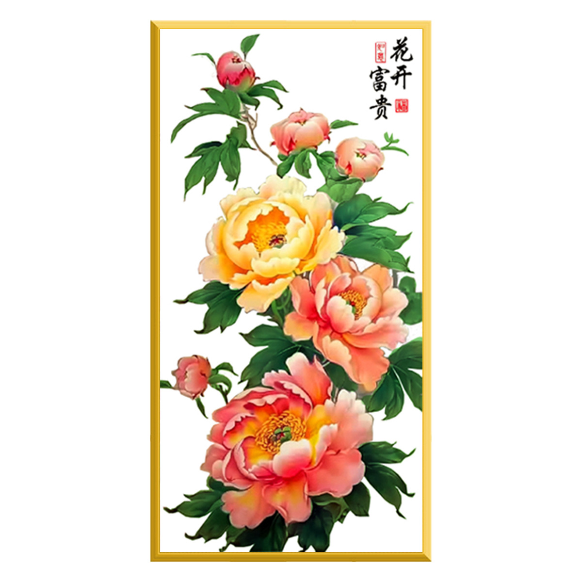 [Tela de algodón importada] Mona Lisa Royal Cross Stitch florece, rica peonía, sala de estar simple, bordado de hilo hecho a mano image 5