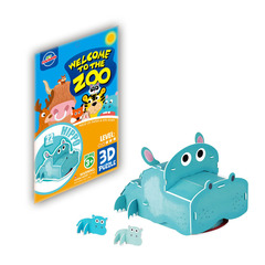 3D Stereoscopic Jigsaw Cross-border DIY Handmade Paper Dinosaur Children's Intelligence Cartoons Animal Fun Toys Puzzle 