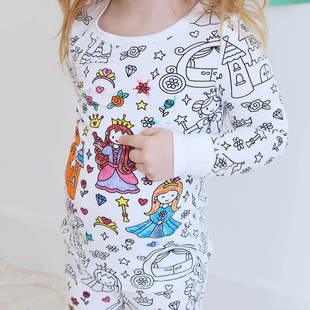 �羳DIY��ͯ�T�f˯�����L�ɉTɫ���b�Ҿӷ�colouring pajama sets
