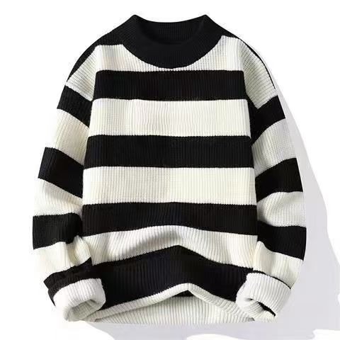Suéter de cuello redondo de color sólido para hombres texturas de torsión en la camisa de base de invierno y otoño caliente comercio exterior al por mayor transfronterizo image 20
