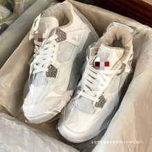 aj4白水泥男鞋春季2025新款aj3厚底百搭板鞋休闲篮球高帮运动鞋女