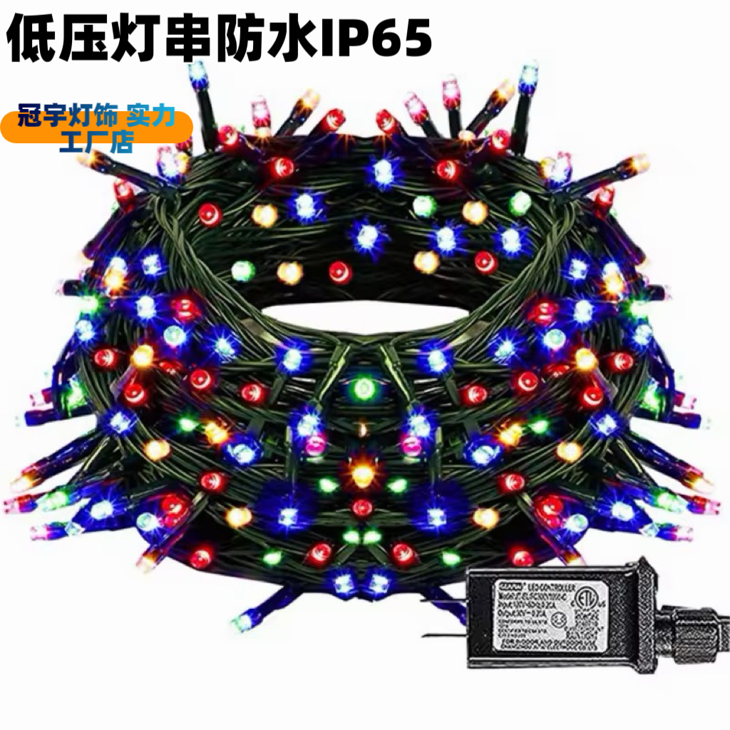 Estrellas de flash de Navidad transfronterizas impermeable de bajo voltaje enchufe estándar de EE.UU. estándar europeo estándar británico línea verde tinta LED string