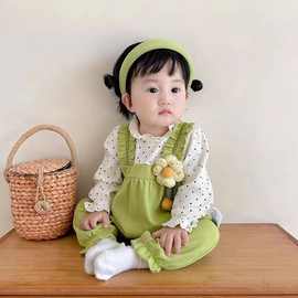 婴儿衣服秋季森系女宝宝连体衣春秋新生儿公主哈衣百天满月外出服