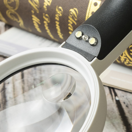 Handheld high-definition elderly reading acrylic lens with light 6H-2-3-4-5C magnifying glass USB charging/battery