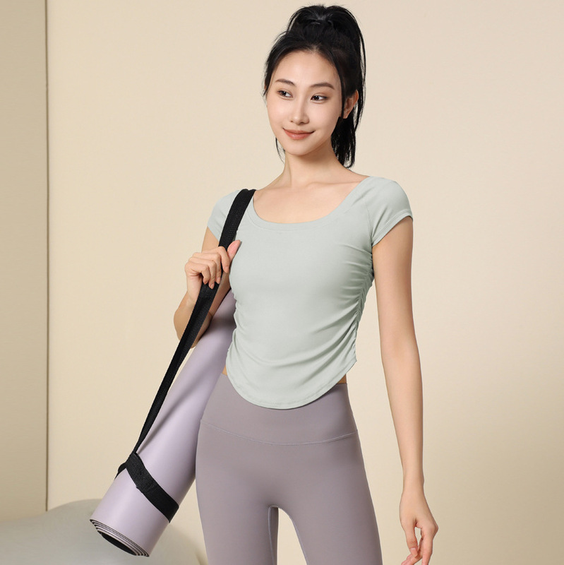 Body Clothing Women's Tight Sports T-shirt Running Training Quick-drying Clothes Short-sleeved Thin Naked Yoga Clothes Top Summer