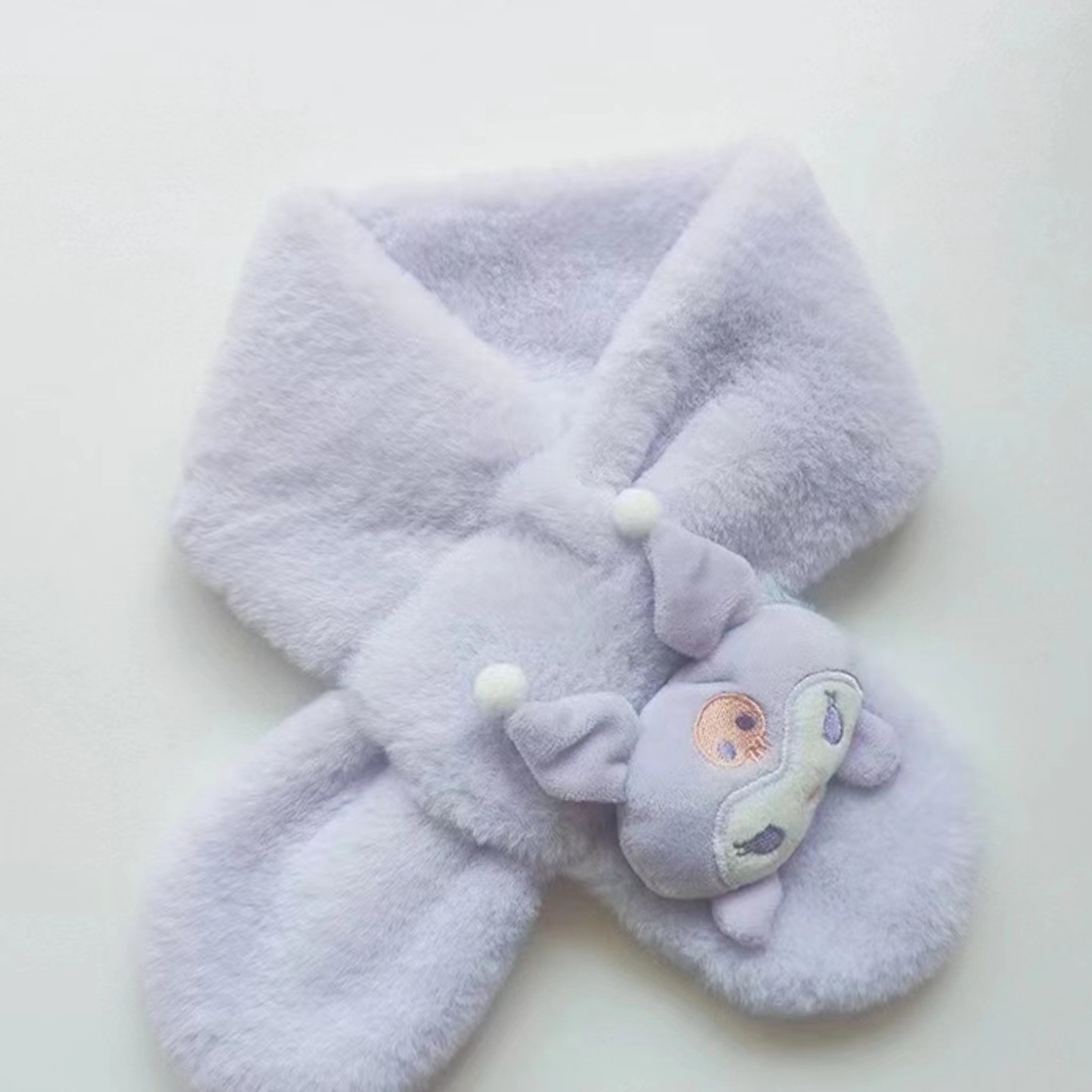 [Góc tròn mỏng] Khăn quàng cổ nhỏ màu tím Kumi (dài khoảng 80 cm) / Chiều dài khoảng 85cm