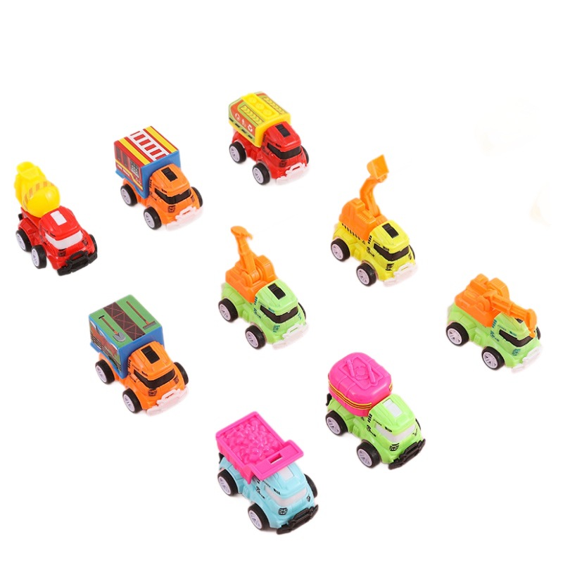 Coche de ingeniería de retroalimentación mini inercia niños niños coches pequeños presionar juguetes de jardín de infantes al por mayor juguetes