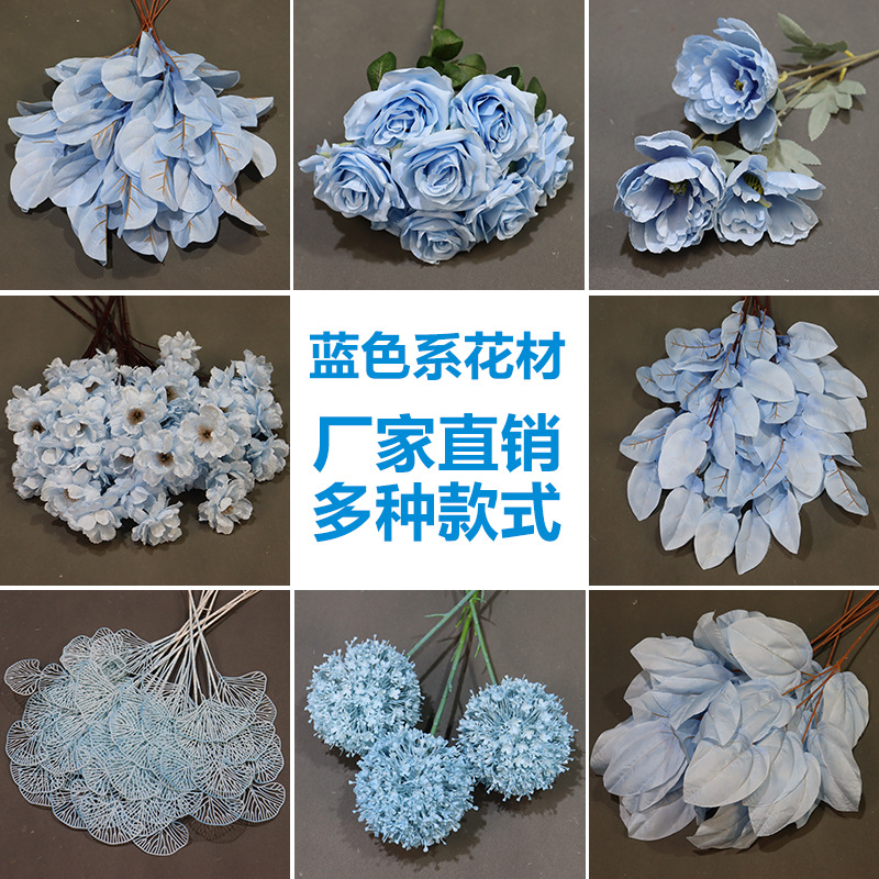 Wedding Blue Flowers, Artificial Flowers, Silk Flowers, Roses, Peonies, Waterfall Flowers, Ceiling Flower Arrangements, Monet Garden Flower Arrangements