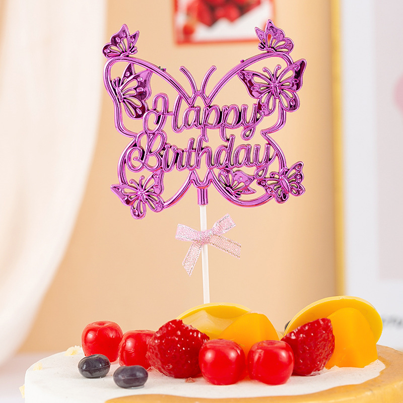 Nuevo transfronterizo mariposa tridimensional decoración de pastel de fiesta de postres decoración de pastel de fiesta