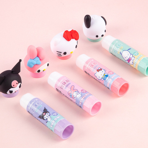 Sanrio Series Styling Solid Glue Creative Powerful Solid Glue Cute Kuromi Pacha Dog Account Glue Stick
