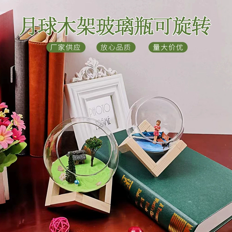 Микроландшафт из мха в наклонной стеклянной бутылке, контейнер для бонсай, стеклянный аквариум для растений, набор для творчества DIY